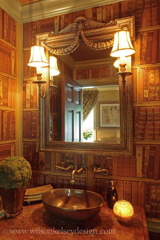 Inspiration for an eclectic powder room in Boston.