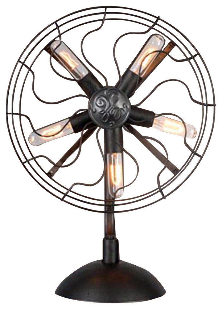 Industrial Fan Table Lamp Industrial Table Lamps by Design Mix Furniture Houzz