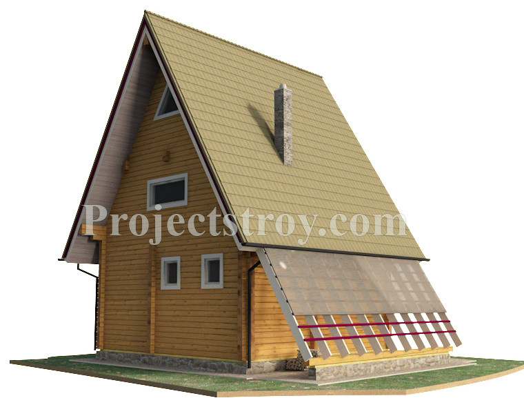 Баня из профилированного бруса 145 мм с чердачным этажом