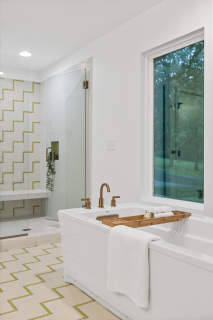 Palm Paradiso mid-century-badezimmer