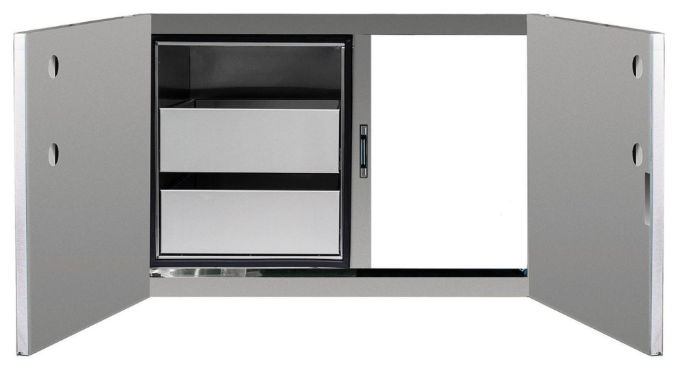AMG 36" 2Drawer Dry Storage Pantry/Access Door Modern Grill Tools