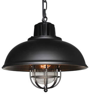 Retro Style Industrial Iron Glass Pendant Light