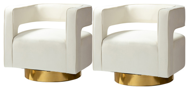 Swivel Barrel Chair Set of 2 - Contemporary - Armchairs And Accent