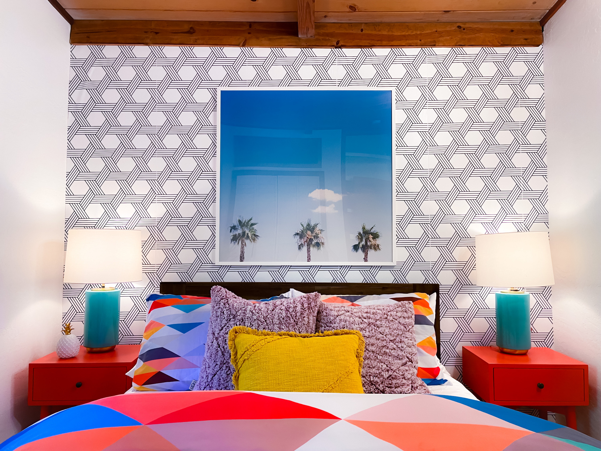 Air BnB Geometric Paradise Guest Bedroom