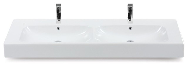 60 Ceramic Double Sink Contemporary Bathroom Sinks By 60 Ceramic Double Sink