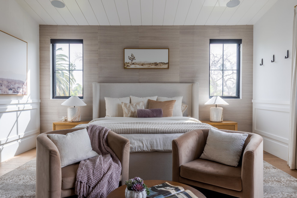 Inspiration for a transitional bedroom remodel in Orange County