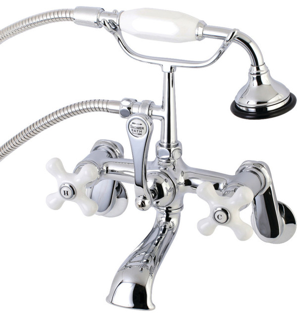 Wall Mount Clawfoot Tub Faucet with Hand Shower Traditional Tub And