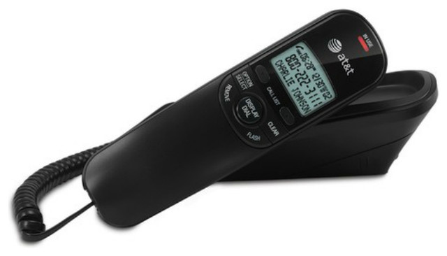 AT&T® TR1909BLACK Trim Line Telephone with Caller ID/Call Waiting, Black