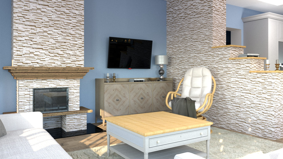 Визуализация гостинной и кухни