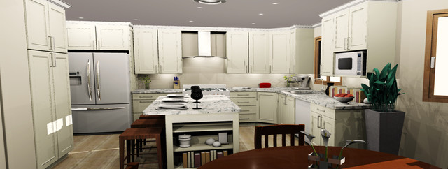 Trendy Transitional Kitchen transitional