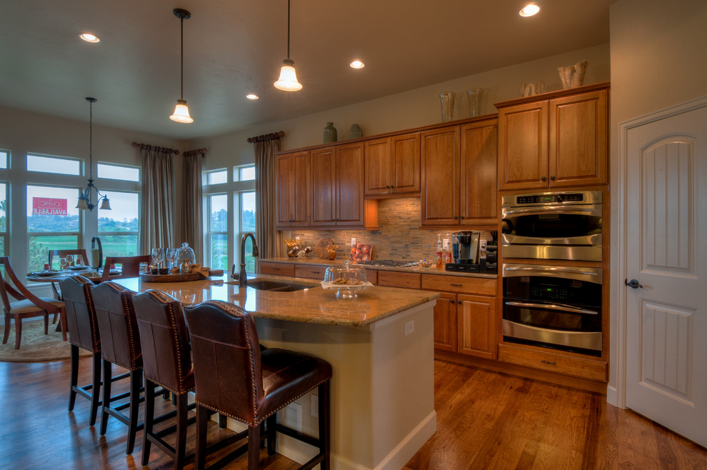 Example of an arts and crafts kitchen design in Denver