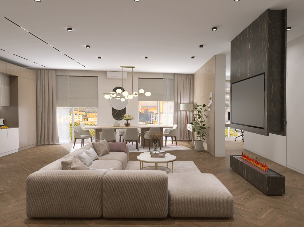 Гостиная с камином