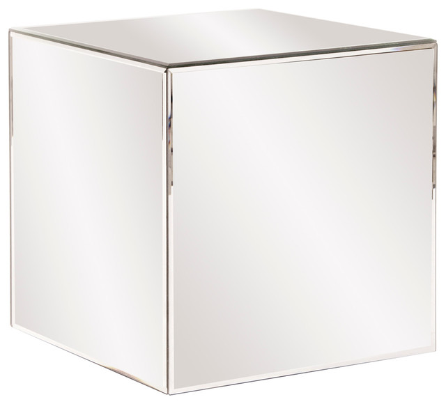 Howard Elliott Mirrored Cube Table, 16"x16"x16" Contemporary Side Tables And End Tables by