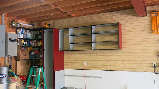 A Garage Interior Build Out Hiding Mechanical Equipment In