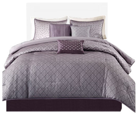 Jacquard 7 Piece Comforter Set Contemporary Comforters And
