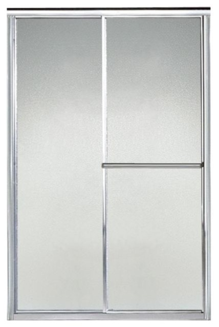 Deluxe 37 5 42 5 X65 5 Sliding Shower Door Silver Pebbled Glass