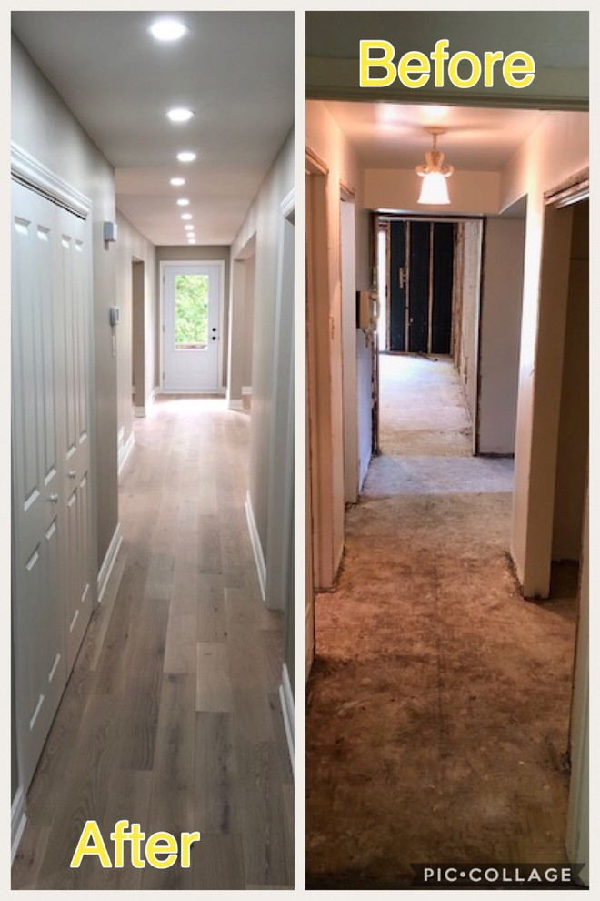 Before & After complete home remodeling with 18 ft long structural wall removal