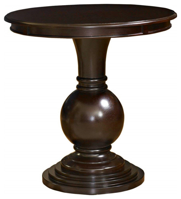 Espresso Round Accent Table Traditional Side Tables And End Tables