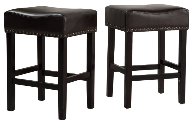 Gdf Studio Chantal Backless Leather, 26 Wooden Counter Stools