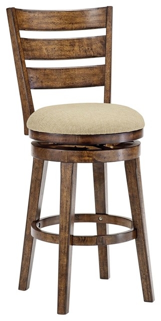 Country - Cottage Hillsdale Lenox Chestnut Swivel Counter Stool