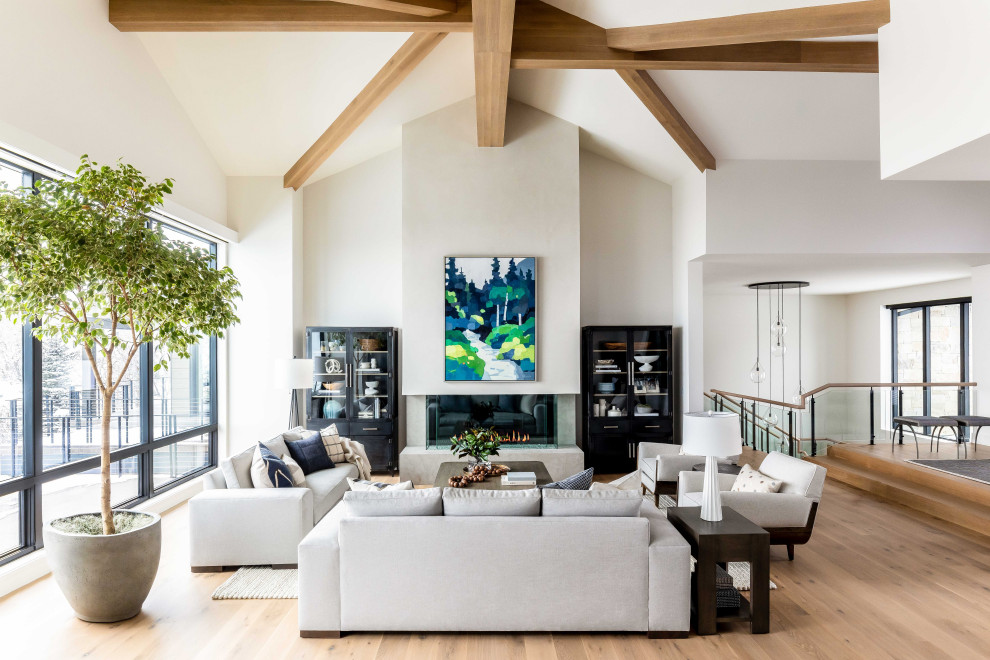 Photo of a contemporary living room in Salt Lake City.