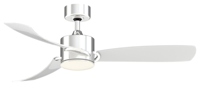 Sculptaire 52 Ceiling Fan Chrome With Led Light Kit Contemporary Fans By Lamp Houzz Sculptaire 52 Ceiling Fan Chrome, Lucite Ceiling Fan Blades