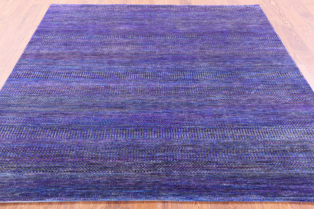 7' Square Super Savannah Gabbeh Handmade Wool and Silk Rug Q6874, 6' 10 ...