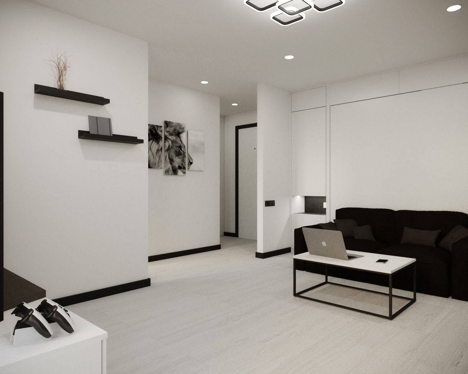 Проект для молодого человека-спортсмена в стиле "White minimalism"