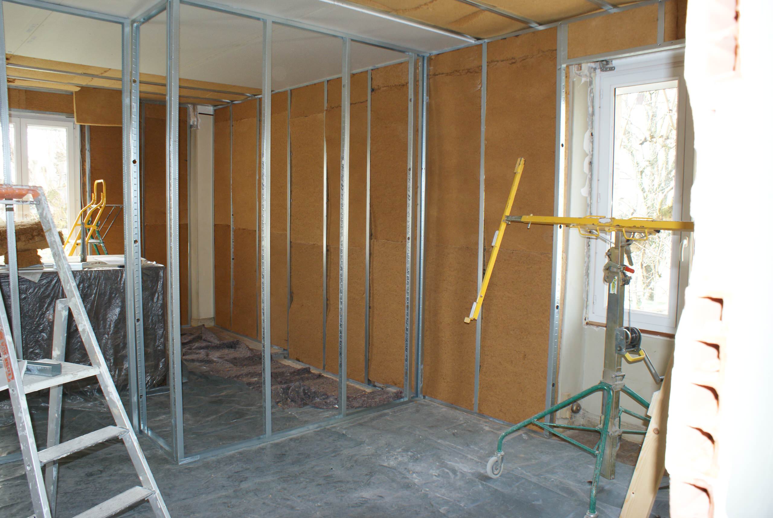 Le chantier - l'isolation en laine de bois