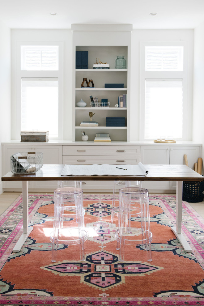 Inspiration for a transitional home office in San Francisco.