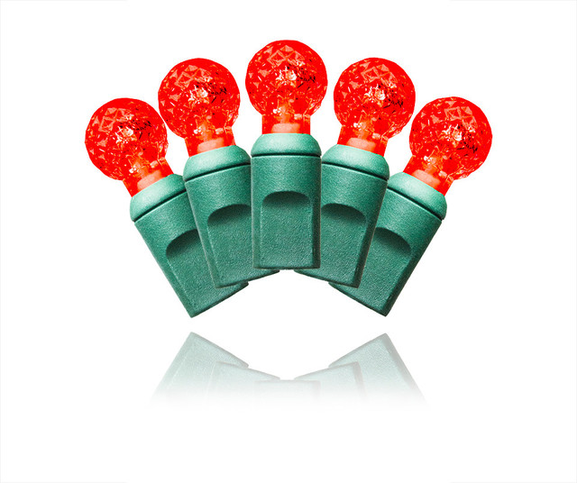 35Piece Faceted G12 Red LED Light Set With InLine Rectifer