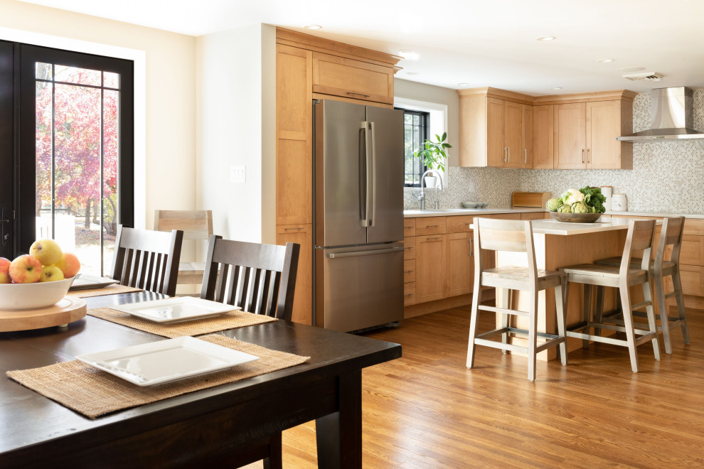 Inspiration for a transitional kitchen remodel in Boston