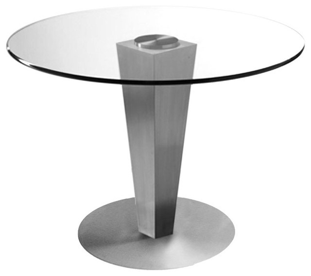 Julia 38 Dining Table Contemporary, 42 Round Glass Top Pedestal Dining Table