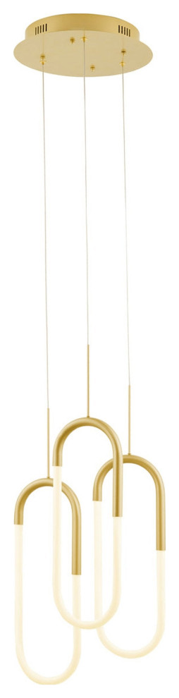 Three Clips Integrated Dimmable Sandy Gold Chandelier with SmartDimmer Included