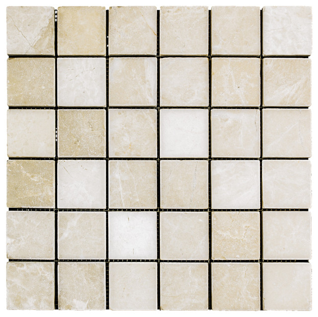 Stonetileus 30 pieces (30 Sq.ft) of Mosaic Botticino 2x2 Tumbled