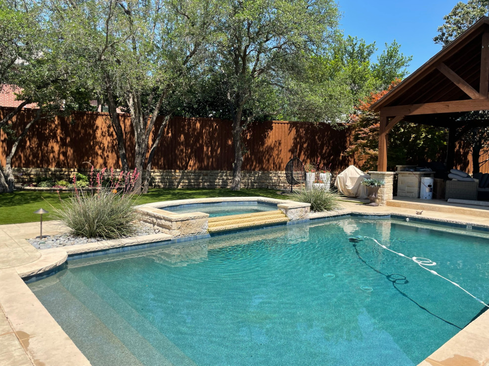 Back yard and pool landscape