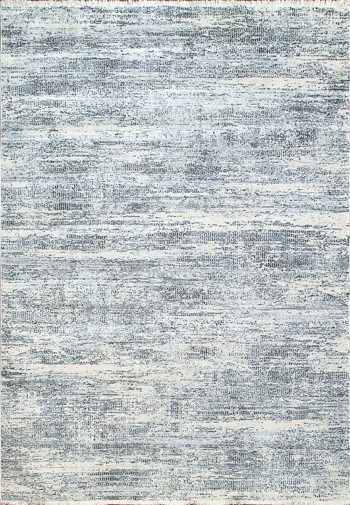 Eternal Ivory and Blue Area Rug, 2.2'x7.7'