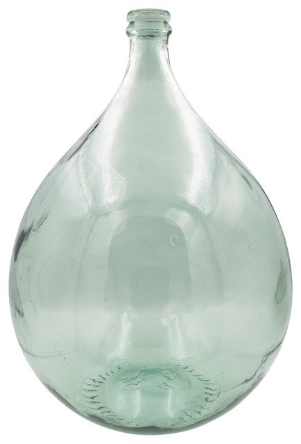 Round Reclaimed Glass Bottle, Clear