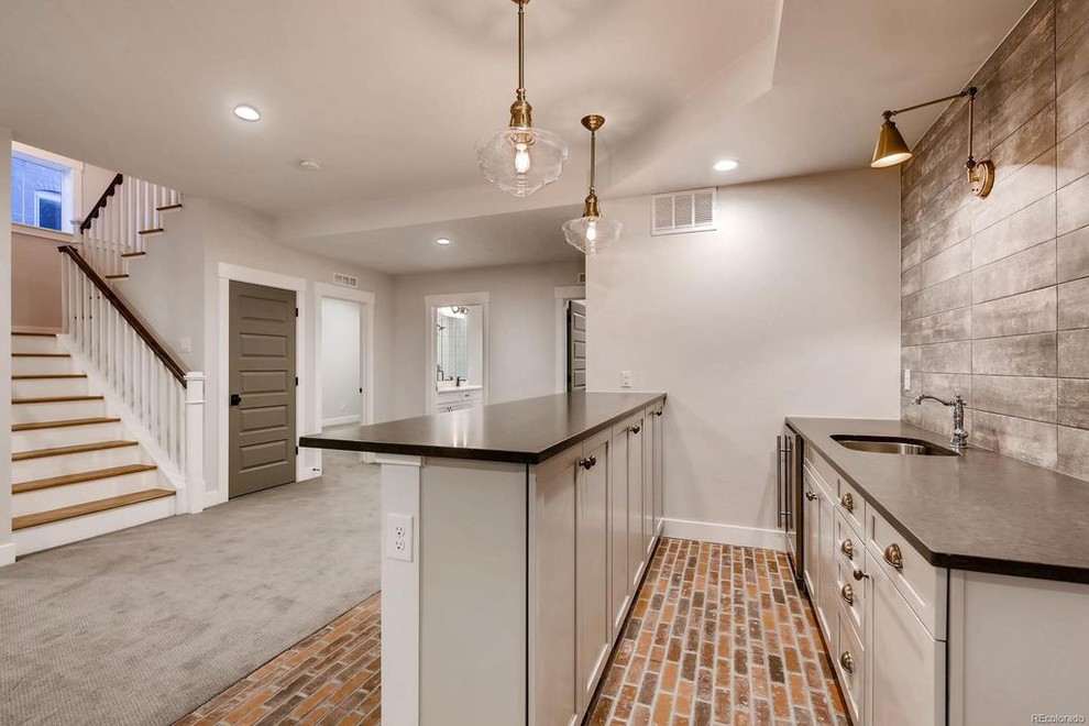 Basement - transitional basement idea in Denver