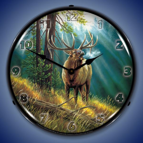 Calling All Challengers Elk Lighted Wall Clock 14 x 14 Inches