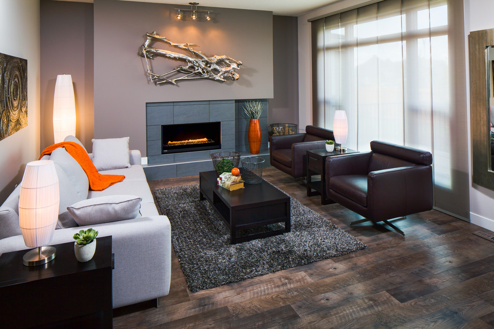 Modern living room in Calgary.