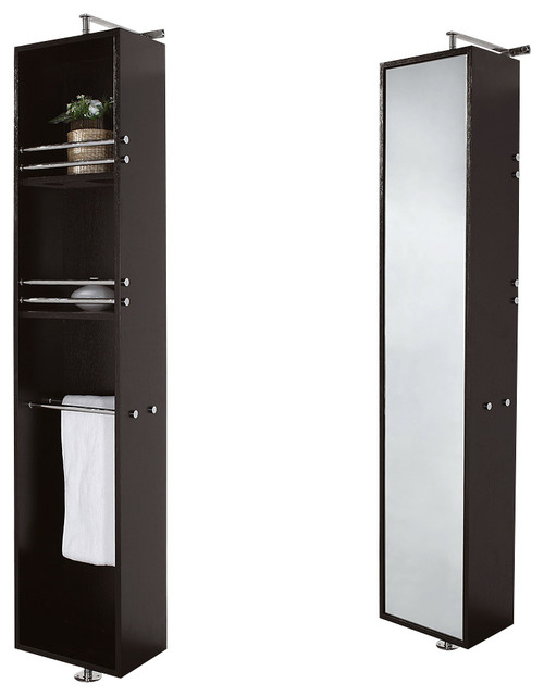 wyndham collection 14" april rotating wall cabinet with mirror