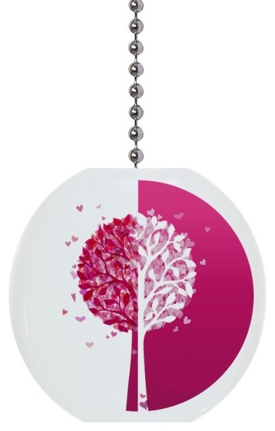 Pink White Hearts Tree Ceiling Fan Pull