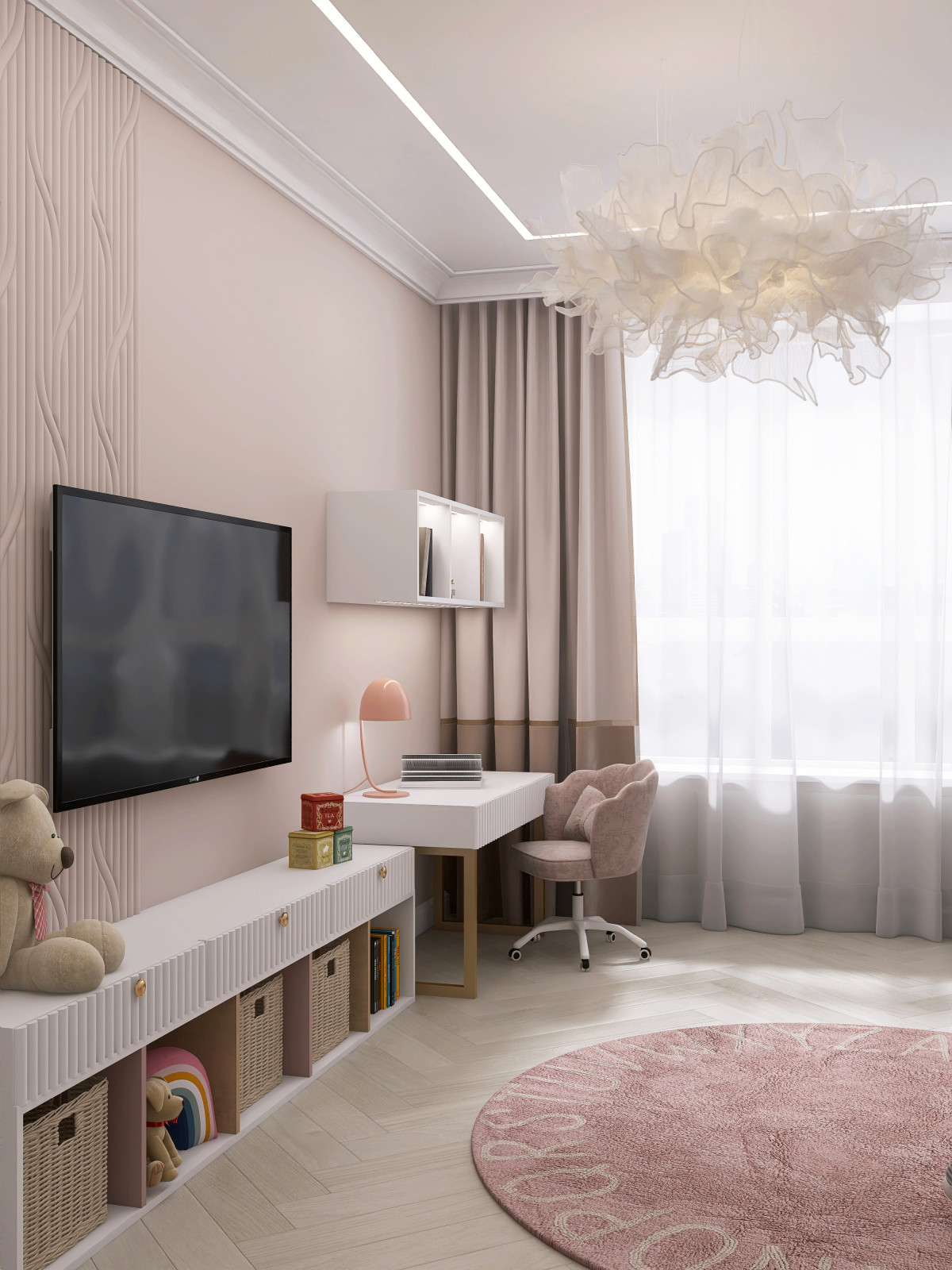 Проект детской 17м2 для девочки