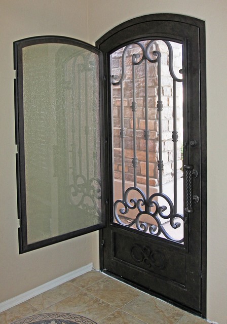Traditional Scroll Iron Entry Door by First Impression 
