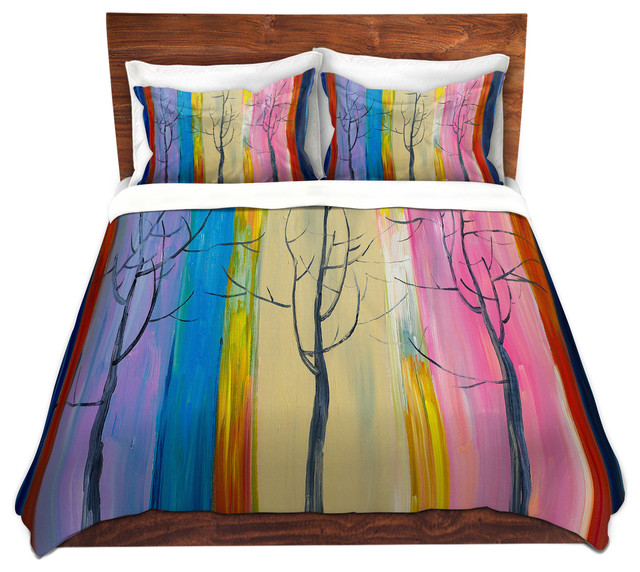 Colorful Trees L Twill Duvet Cover Contemporary Duvet Covers