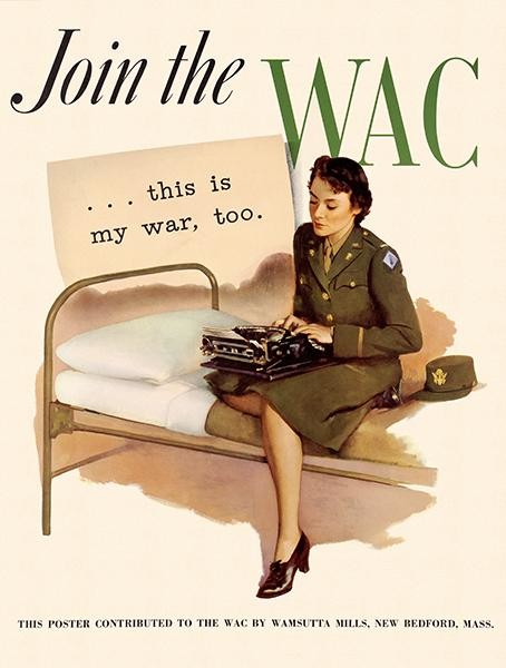 Join the WAC Vintage WW2 recruitment advertising poster reproduction.