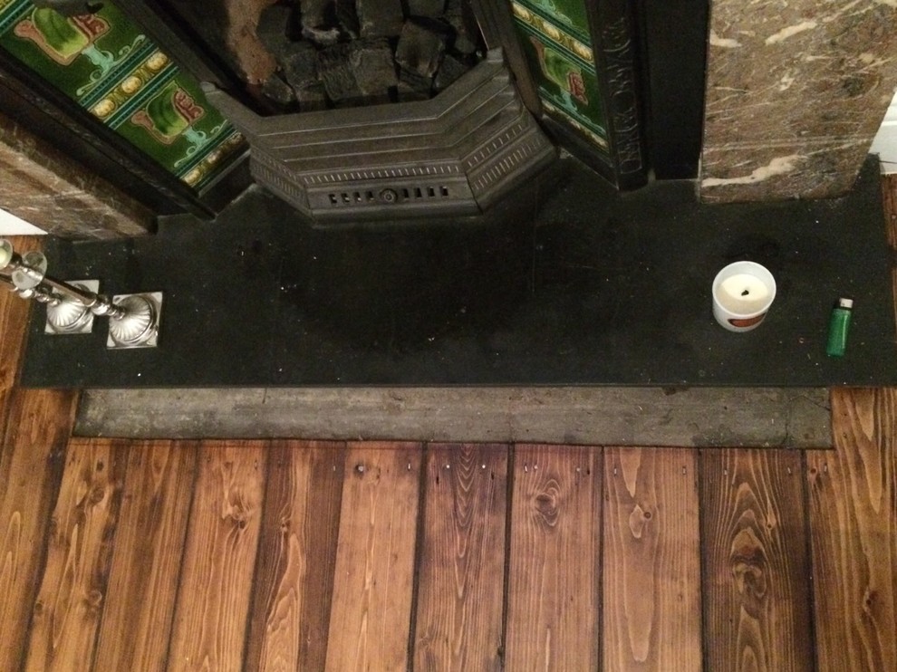 What to do with gap between hearth and floorboards | Houzz UK