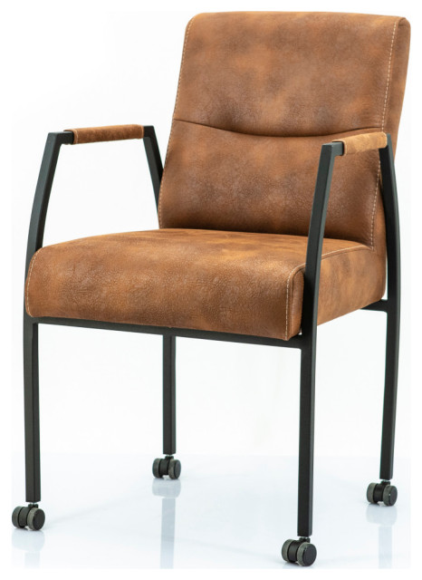 Cognac Leather Dining Armchair, Eleonora Fiona - Contemporary - Armchairs  And Accent Chairs - by Luxury Furnitures | Houzz