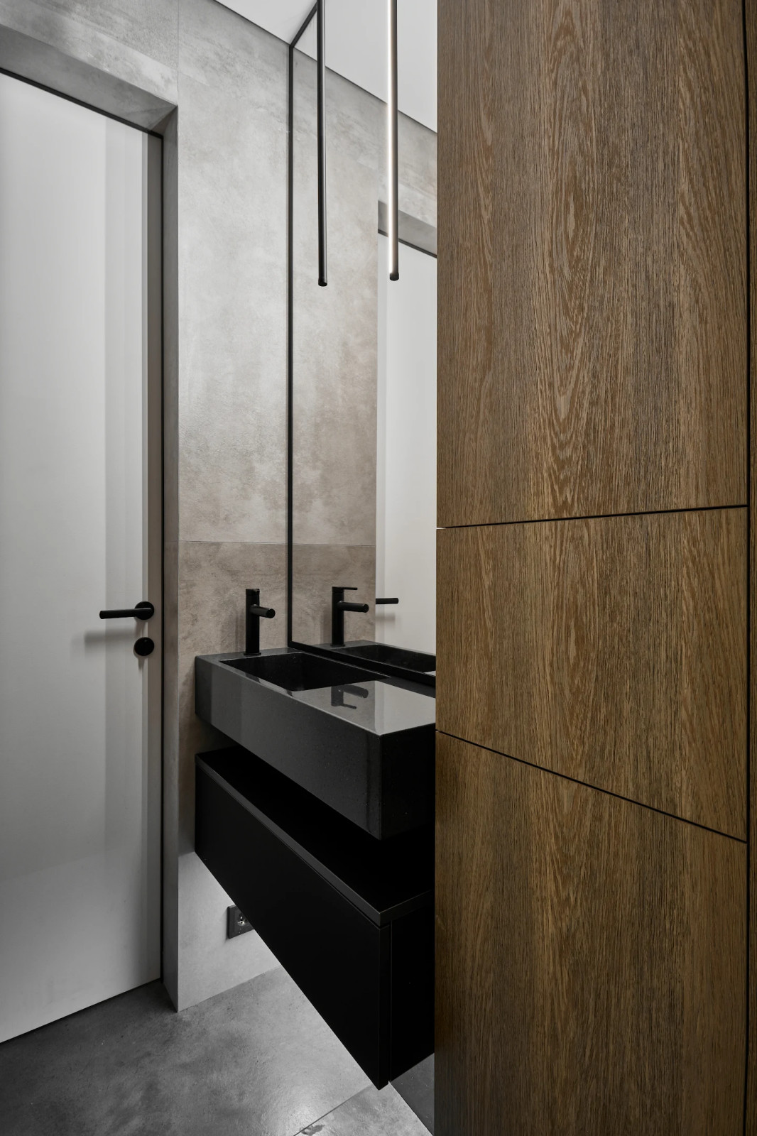 Дизайн проект квартиры 60м2.  Коридор и Ванные